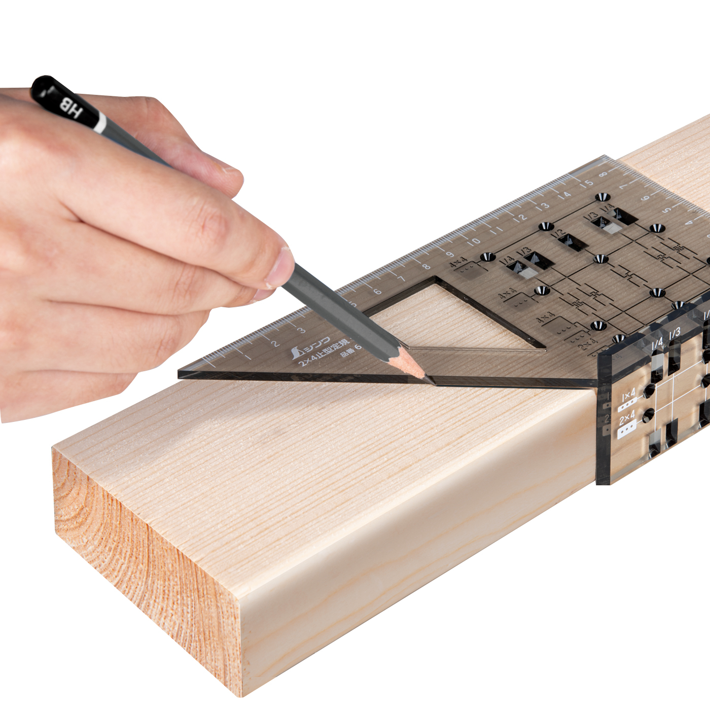 Shinwa 3D polycarbonaat verstekhaak 45° 90° 32723 - Afbeelding 2